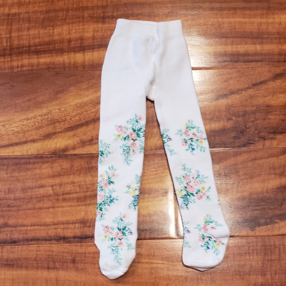 Janie and Jack EUC 0-6 months floral tights - Easter/Spring